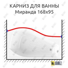 Карниз для ванны Radomir Миранда Передний борт 168х95 Усиленный 25 мм MrKARNIZ