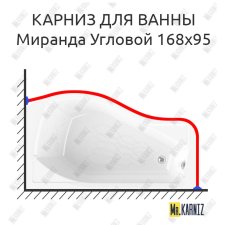 Карниз для ванны Radomir Миранда Угловой 168х95 Усиленный 25 мм MrKARNIZ
