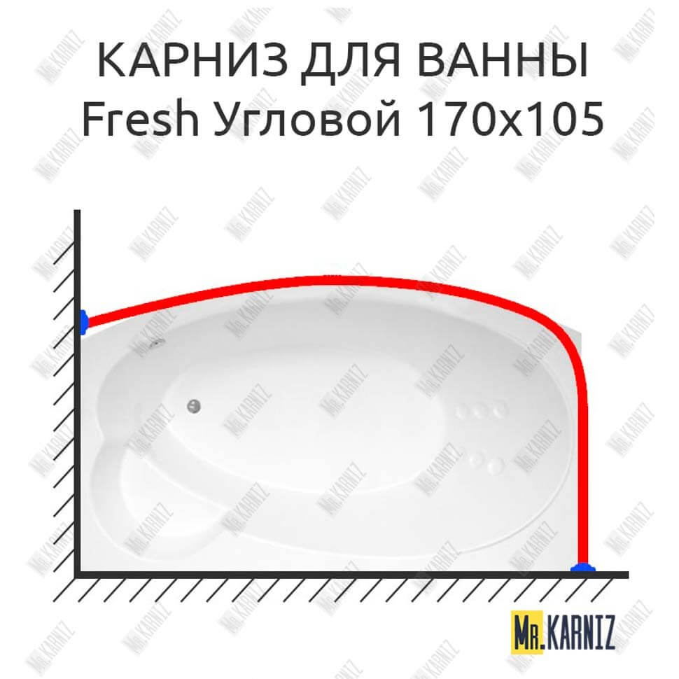 Карниз для ванны GNT FRESH Угловой 170х105 Усиленный 25 мм MrKARNIZ